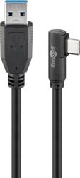 Goobay 66503 USB-A Apa - USB-C Apa 3.0 Adat és Töltőkábel - 2 m, Fekete (66503)