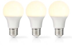 Nedis LED A60 Izzó - 8, 5 W, 806 Lm, 2700 K, E27, 3 db, Meleg Fehér