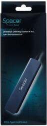 Spacer Docking station Spacer, universal 6 in 1, 2x usb 3.0, 1x usb-c, 1x hdmi, 1x microsd, 1x SD, gri (82.09)