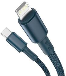 Baseus USB-C Kábel Lightning hoz, Nagy Sűrűségű Fonott, 20 W, 5 A, PD, 1 m, Kék (CATLGD-03)