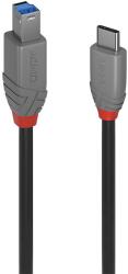 Lindy 36666 USB Type-C Apa - USB Type-B Apa Adatkábel - 1 m, Fekete