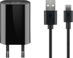 Goobay USB-C / USB-A Hálózati Töltő Készlet - 5W, Fekete (45293)