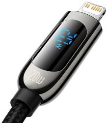 Baseus USB-C-Lightning kijelző Kábel , PD, 20 W, 2 m, Fekete (CATLSK-A01)