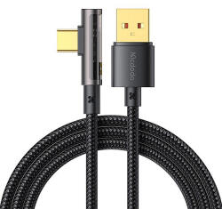 Mcdodo USB-USB-C Prism 90 Fokos Kábel CA-3380, 6A, 1, 2 m, Fekete (CA-3380)