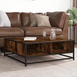 vidaXL füstös tölgy szerelt fa és fém dohányzóasztal 80 x 80 x 30 cm (848771)