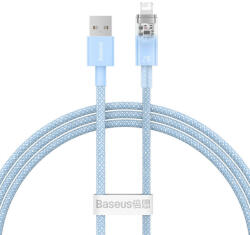 Baseus Explorer USB-A Apa - Lightning Apa Adat- és Töltőkábel - 1 m, Kék