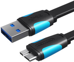 Vention VAS-A12-B050 USB-A Apa - Micro-B Anya Hosszabbító Kábel - 0.5 m, Fekete/Kék