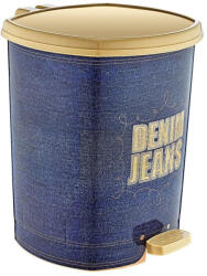 Özer Plastik OZ-ER Denim Szemetes kuka, Pedálos, Műanyag, Kék/Arany, 20L
