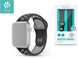 DEVIA Apple Watch S1-6 Szilikon Szíj - 42/44 mm, Fekete/Szürke