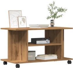 vidaXL kézműves tölgyszínű szerelt fa TV-szekrény görgőkkel 80x40x45cm (855791)