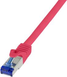 LogiLink S/FTP CAT6A Patch Kábel - 3 m, Piros