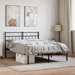 vidaXL fekete fém ágykeret fejtámlával 160 x 200 cm (355662)