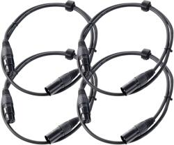 Pronomic XFXM Stage-1 Mikrofonkábel XLR 1 m Fekete, 4 darabos készlet (KST30840)