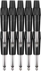Pronomic Csatlakozókészlet jack 6.35 mm 10 db fekete (KST31958)