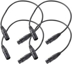 Pronomic Stage XFXM-0.5 Mikrofonkábel XLR 0.5m Fekete, 4 darabos készlet (KST30838)