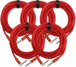 Pronomic 5-Darabos KÉSZLET Pronomic Trendline INST-6R Hangszerkábel 6m piros (KST43464)