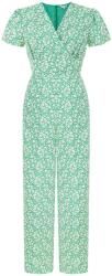 Yumi Women's Green Ditsy Floral Wrap Jumpsuit - Green