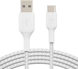 Belkin BOOST^CHARGE USB-C Apa - USB-A Apa Adat- és Töltőkábel - 2 m, Fehér