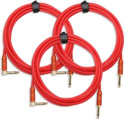 Pronomic 3-Darabos KÉSZLET Pronomic Trendline INST-3R Hangszerkábel 3m piros (KST43455)