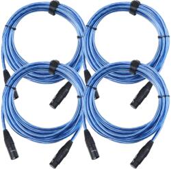 Pronomic Stage XFXM-Kék-5 Mikrofonkábel XLR 5m Fémes Kék 4x KÉSZLET (KST32108)