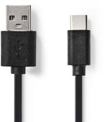 Nedis USB-C Apa - USB-A Apa Adat- és Töltőkábel 0. - 1 m, Fekete