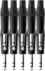 Pronomic csatlakozó készlet sztereó jack 1/4" 10 db fekete (KST85432)