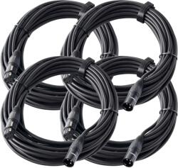 Pronomic Stage XFXM-10 Mikrofonkábel XLR 10 m, fekete, 4 darabos készlet (KST30843)