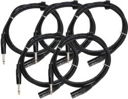 Pronomic 5-Darabos KÉSZLET Pronomic Stage JMXM-2.5 Monó Jack/XLR Audio Kábel 2.5 m fekete (KST42191)