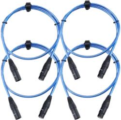 Pronomic Stage XFXM-Kék-1 Mikrofonkábel XLR 1m Metallic Kék 4x KÉSZLET (KST32105)