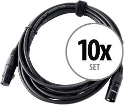 Pronomic Stage XFXM-5 Mikrofonkábel XLR 5 m Fekete, 10 darabos készlet (KST30836)