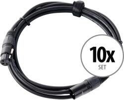 Pronomic Stage XFXM-2.5 Mikrofonkábel XLR 2.5m Fekete, 10 darabos készlet (KST30842)