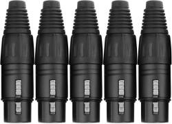 Pronomic Csatlakozókészlet XLR férfi 5 db fekete (KST30737)