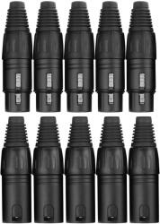 Pronomic Csatlakozókészlet XLR női/férfi 2x5 db fekete (KST30739)