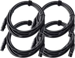 Pronomic Stage XFXM-5 Mikrofonkábel XLR 5m Fekete 4-DARABOS KÉSZLET (KST30835)