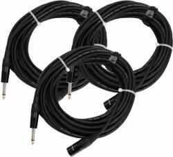 Pronomic Stage JMXM-10 Monó Jack/XLR Audio Kábel 10 m Fekete 3-darabos KÉSZLET (KST42192)