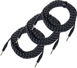 Pronomic Stage INST-10T textil jack kábel 3x KÉSZLET 10m, 1.5 mm2 (KST32585)