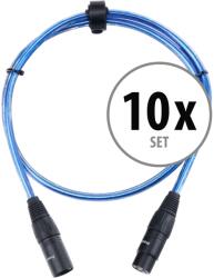 Pronomic Stage XFXM-Kék-1 Mikrofonkábel XLR 1m Metallic Kék 10x KÉSZLET (KST32104)