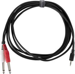 Pronomic Stage JM2JS-3 Hangkábel 1/8" Sztereó Jack / 2x 1/4" Mono Jack 3 m Fekete (KST72085)