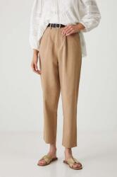 Medicine pantaloni femei, culoarea bej, fason chinos, high waist ZBYH-SPD202_08X