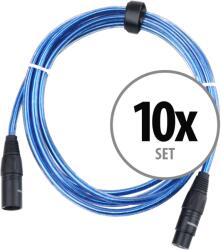Pronomic Stage XFXM-Kék-2.5 Mikrofonkábel XLR 2.5m Fémes Kék 10x KÉSZLET (KST32110)