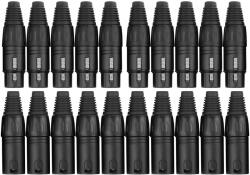 Pronomic csatlakozó készlet XLR-Nő/Férfi 2x10 darabos fekete (KST33368)