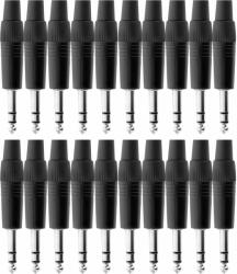 Pronomic csatlakozó készlet sztereó jack 1/4" 20 db fekete (KST85434)