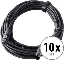Pronomic Stage XFXM-10 Mikrofonkábel XLR 10 m, fekete, 10 darabos készlet (KST30844)