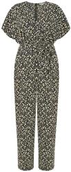 Yumi Women's Black Animal Print Kimono Jumpsuit - Black