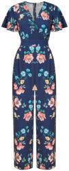 Yumi Women's Navy Floral Angel Sleeve Jumpsuit - Navy