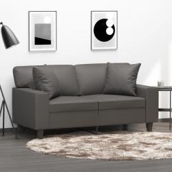 vidaXL 2 db szürke műbőr díszpárna 40 x 40 cm (349482)