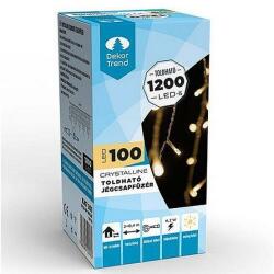 Dekortrends Dekortrend: Crystalline Toldható LED Jégcsapfüzér - 3 m, Meleg Fehér Fénnyel
