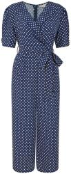 Yumi Women's Navy Spot Print Retro Culotte Jumpsuit - Navy