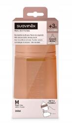 Suavinex Biberon din silicon SX Pro Colour Essence, debit mediu, caramiziu, 240ml, Suavinex