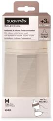 Suavinex Biberon din silicon SX Pro Colour Essence, debit mediu, nude, 240ml, Suavinex
